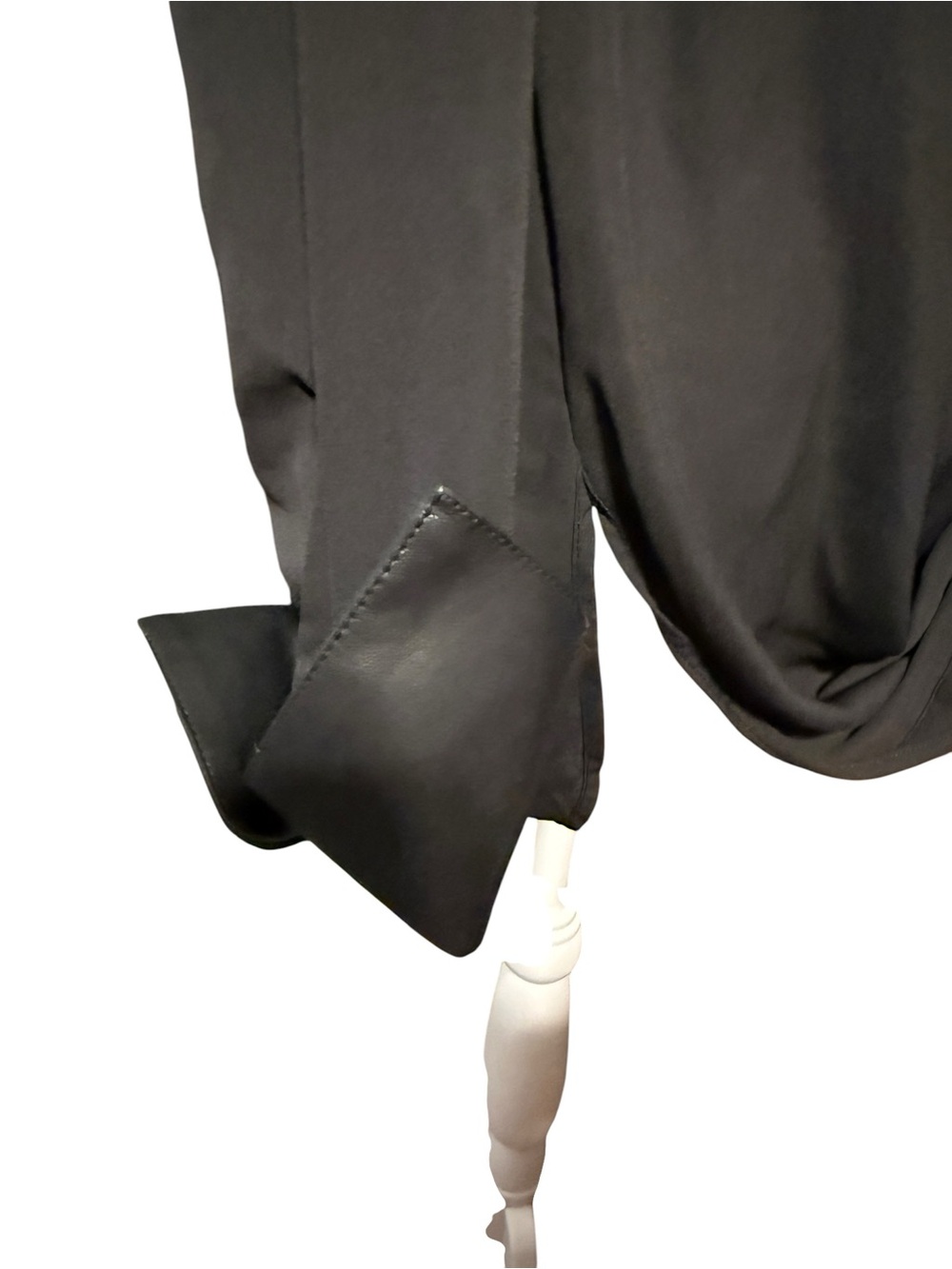 Gracie Women’s Faux Leather Bib button up Casual Top - Picture 6 of 6
